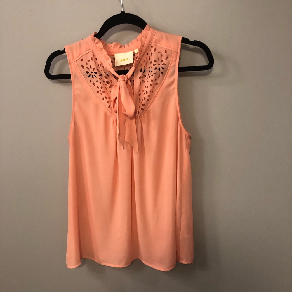 (Sold off Poshmark) Anthropogie coral blouse
